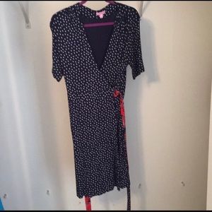Lilly Pulitzer Large Navy Polka dot Wrap Dress